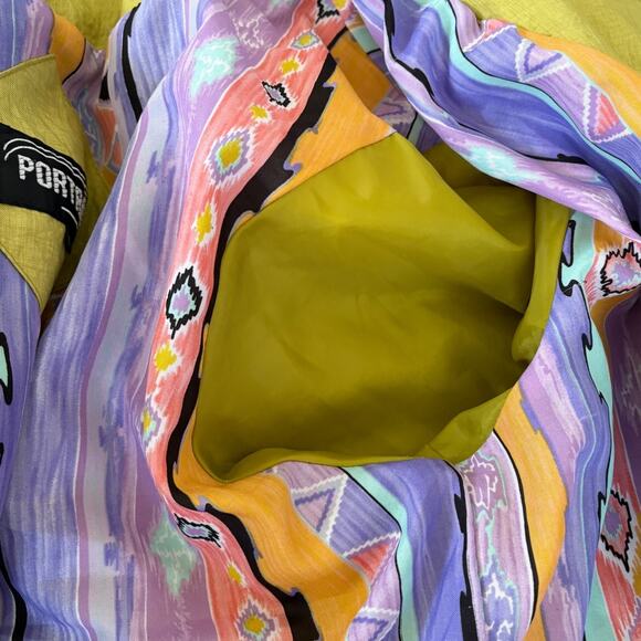 Vintage Olive Yellow Trench Coat Belted Longline Double Breasted Oversized Retro - Picture 14 of 14